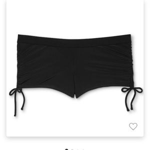 Black maternity side tie swim shorts